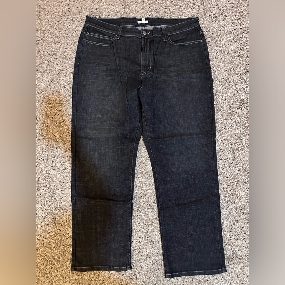 Eileen Fisher dark (nearly black) denim bootcut leg jeans size 16